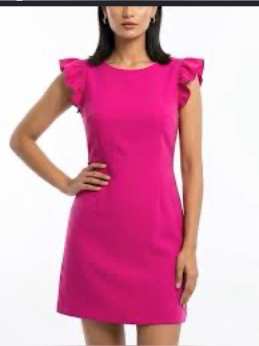 Calvin Klein Bright Fuchsia Ruffle Sleeve Sheath Dress